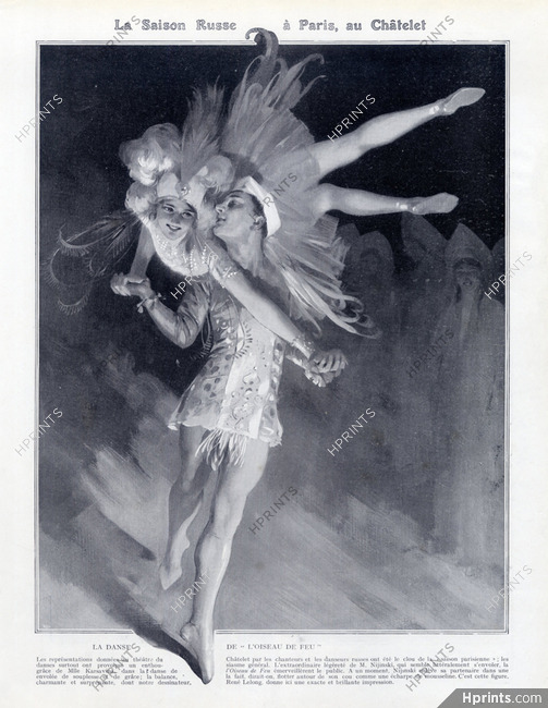 Tamara Karsavina & Vaslav Nijinsky 1909 "L'Oiseau de feu" Ballet Russe, René Lelong