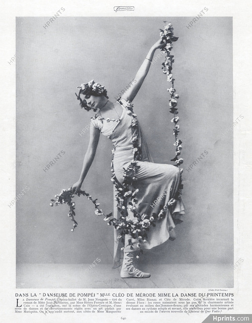 Cléo De Mérode 1912 La Danseuse de Pompéi, Déesse Flore