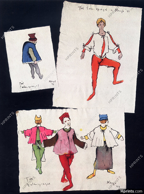 Tom Keogh 1949 Costume designs for Till Eulenspiegel by Richard Strauss, Jean Babilee choregraphy