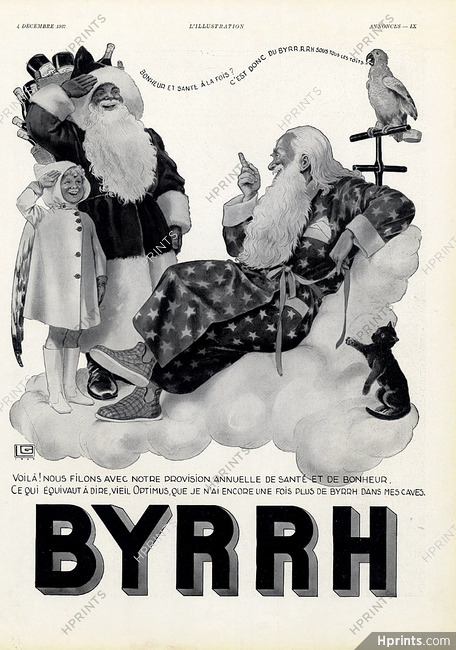 Byrrh 1937 Santa Christmas, Georges Léonnec