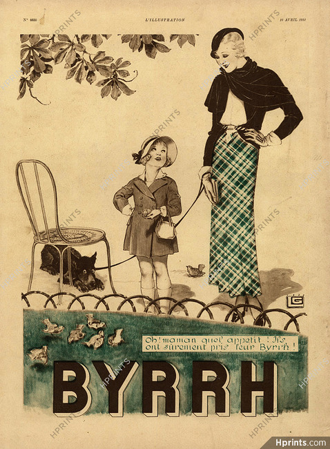 Byrrh 1932 Girl, Elegant, Georges Léonnec