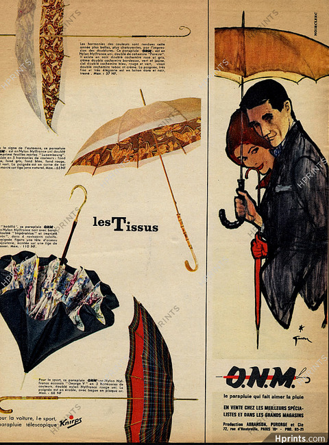Knirps & O.N.M Abranson (Umbrellas) 1962 René Gruau