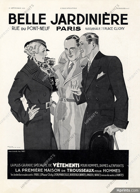 Belle Jardiniere 1935 Men's Clothing, René Vincent