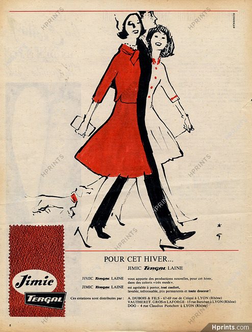 Tergal Jimic 1963 René Gruau, Fashion Illustration