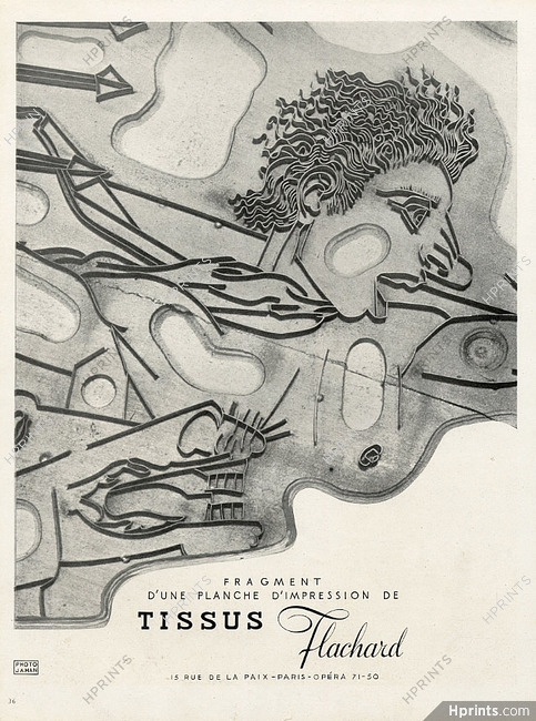Tissus Flachard 1947 Planche d'Impression, Photo Jahan
