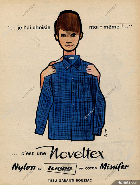 Noveltex (Men's Clothing) 1961 René Gruau, Boy