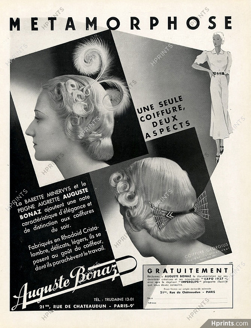 Auguste Bonaz (Combs) 1937 Hairstyle