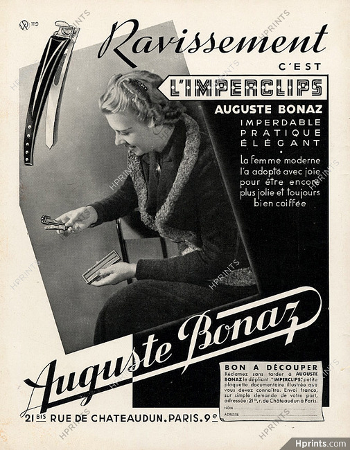 Auguste Bonaz (Combs) 1937 Hairstyle