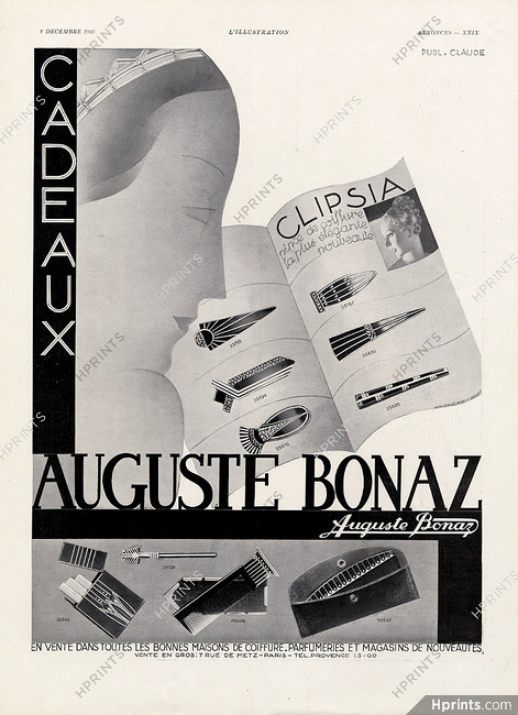Auguste Bonaz 1933 Clipsia, Hairstyle, Art Deco