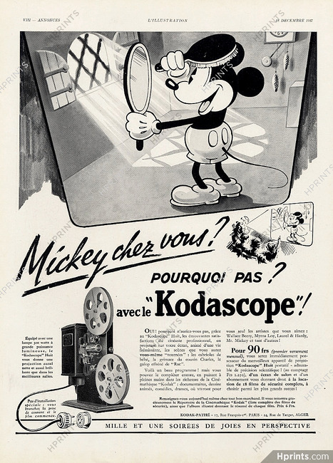 Kodak 1937 Kodascope Mickey Mouse, Walt Disney