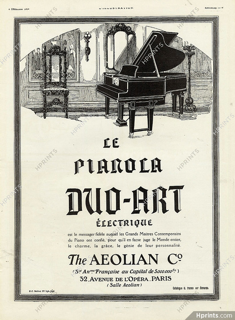 Pianola (Aeolian Company) 1924 Duo-Art Piano
