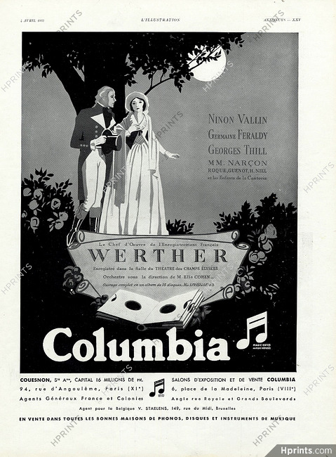 Columbia 1931 Werther