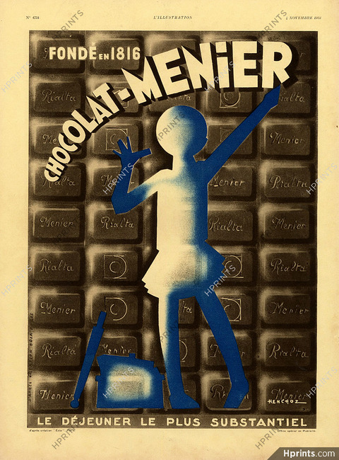 Chocolat Menier 1933 Henchoz