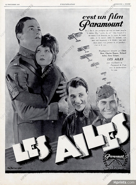 Paramount 1928 ''Les Ailes'', A. Brunyer, Airplanes