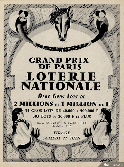 Loterie Nationale 1945 grand prix de Paris
