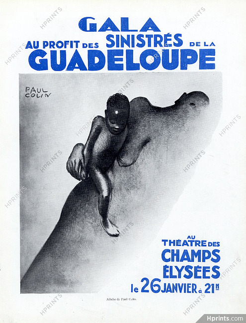Paul Colin 1929 Gala au profit des sinistrés de la Guadeloupe