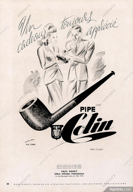 Pipe Colin 1947 Raymond Femeau, Pub. Paul Babey