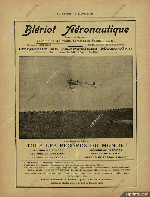 Blériot Aeronautique 1911 Aeroplane Monoplan