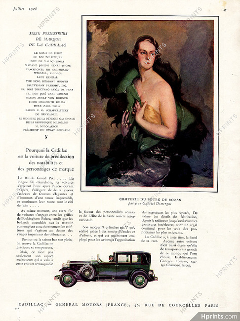 Cadillac 1928 Comtesse du Bourg de Bozas, by Jean Gabriel Domergue, Portrait