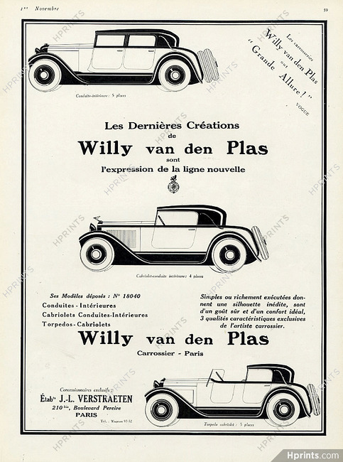 Willy van den Plas (Coachbuilder) 1926