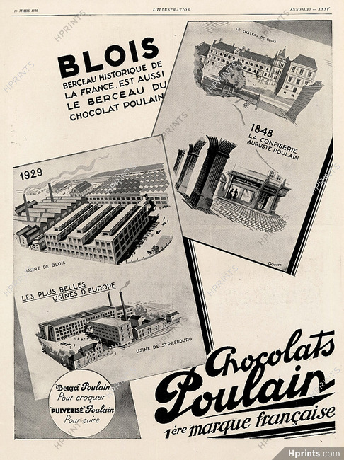 Poulain (Chocolats) 1929 Goefft, Factory — Food