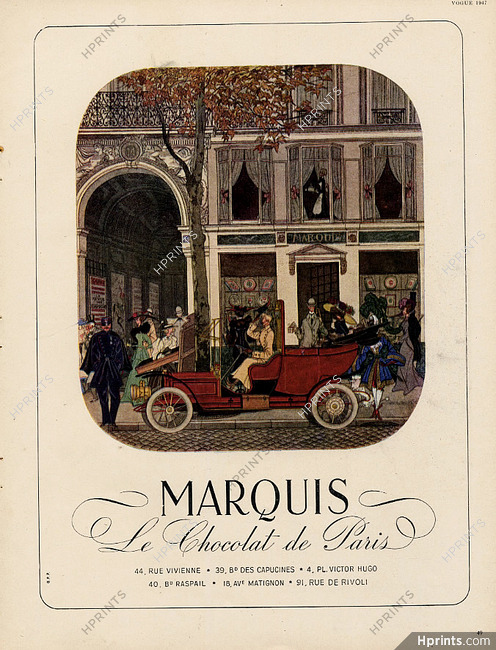 Marquis (Chocolates) 1947 Shop Window, 44 rue Vivienne