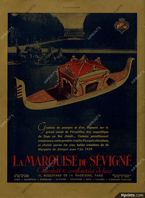 Marquise de Sévigné 1933 Versailles Gondola
