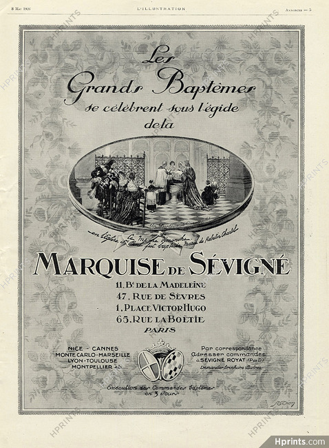 Marquise de Sévigné 1926 Baptêmes, R.Dion