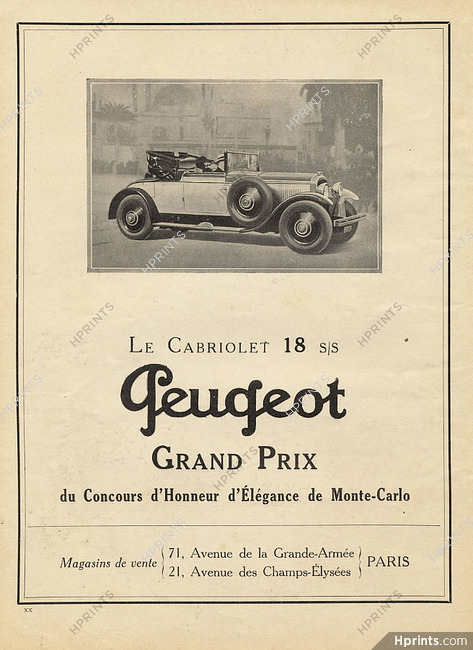 Peugeot 1926 Grand Prix de Monte-Carlo Convertible