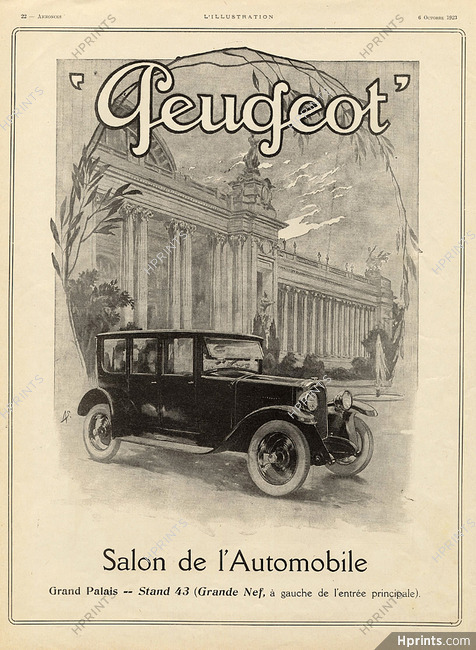 Peugeot 1923 Salon de L'Automobile Grand Palais
