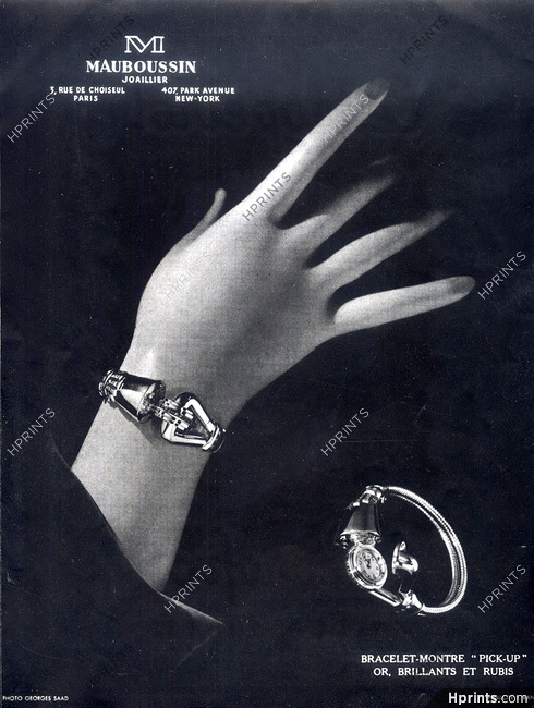 Mauboussin 1946 Bracelet, Watch, Photo Georges Saad