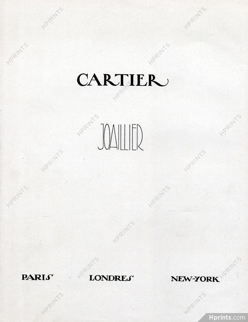 Cartier Joaillier Label 1929