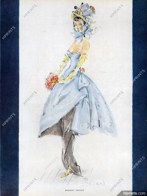 Robert Piguet 1947 Evening Gown, Christian Bérard