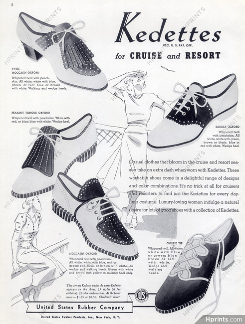 United States Rubber Company (Shoes) 1937 Kedettes Saddle, Mocassin...