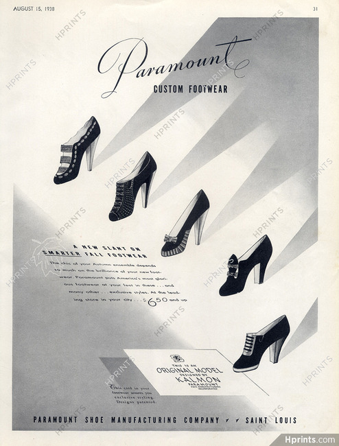 Paramount (Shoes) 1938 Original Model Designed by Kalmon