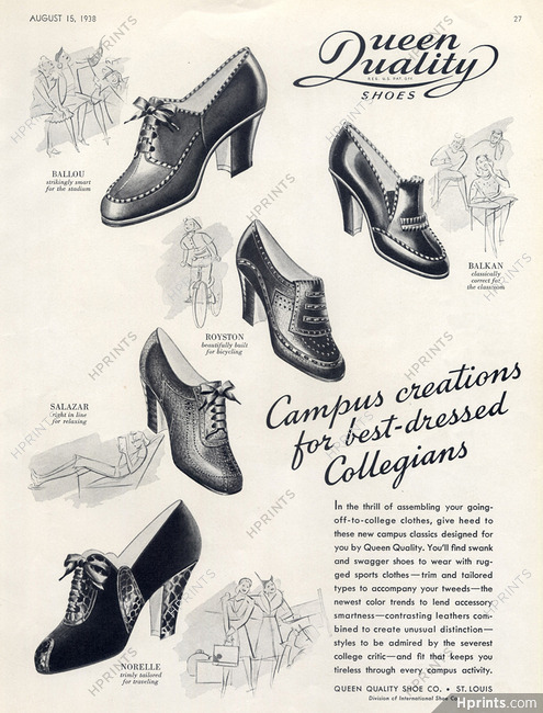 Queen Quality (Shoes) 1938 Collegians Style