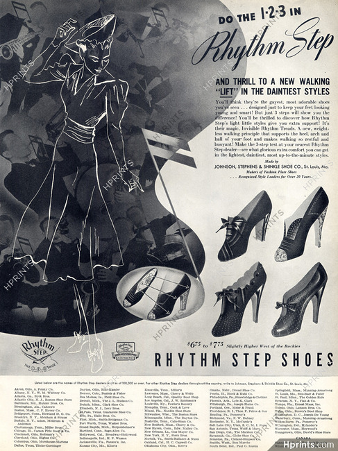 Rhythm Step (Shoes) 1938 Made by Johnson, Stephens & Shinkle Shoes