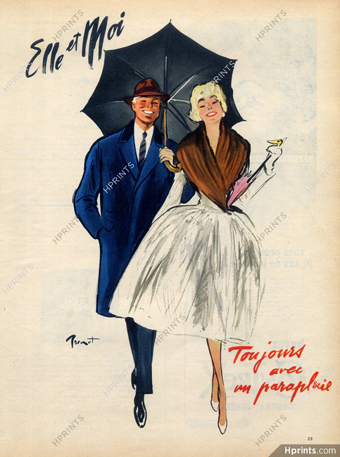 Brénot 1959 "Toujours avec un parapluie" Umbrella