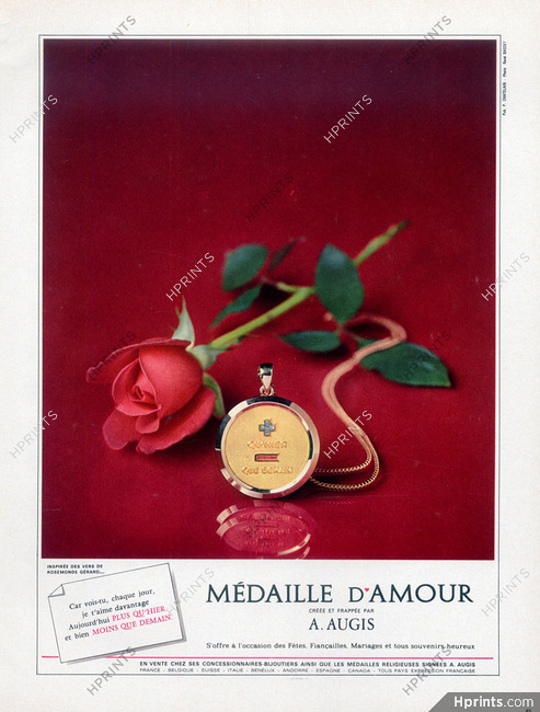Augis (Jewels) 1969 Medal of Love, Photo René Basset