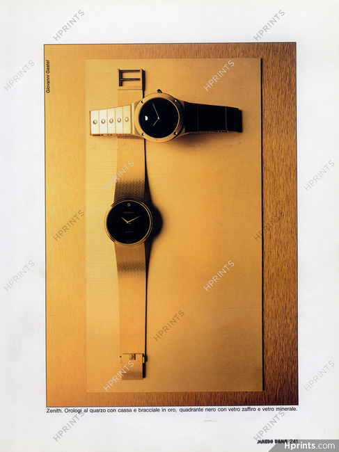 Zenith (Watches) 1982 Bracelet en Or, Photo Giovanni Gastel