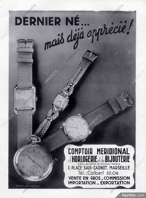 Comptoir Meridional d'Horlogerie (Watches) 1948