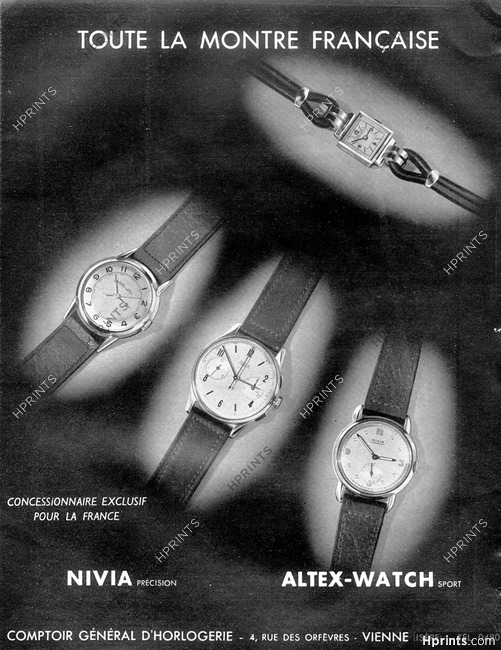 Nivia & Altex (Watches) 1948 Comptoir Général d'Horlogerie