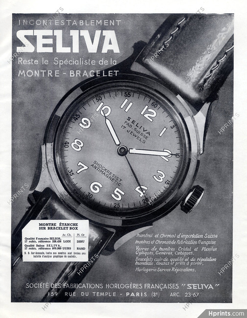 Seliva (Watches) 1950 Shockresist Antimagnetic