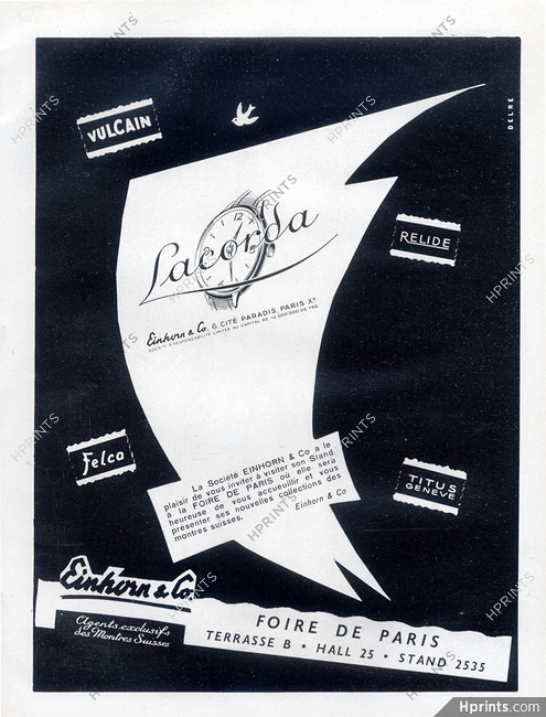 Einhorn & Co. (Watches) 1950 Lacorda, Vulcain