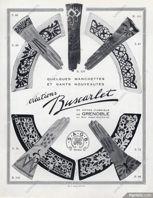 Buscarlet (Gloves) 1924 Cuffs and Gloves