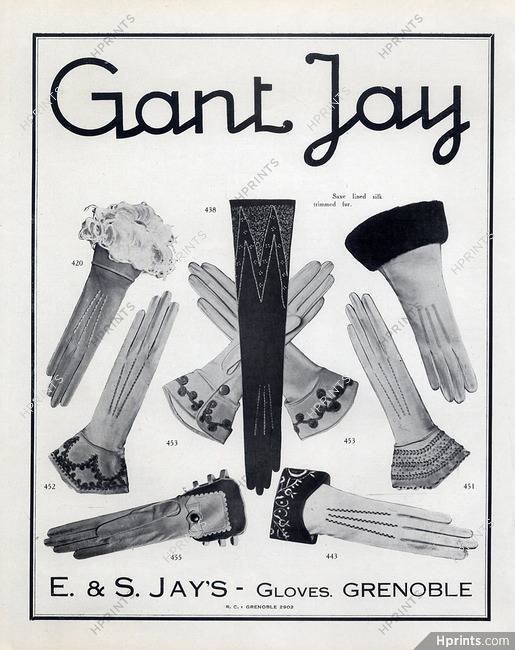 Jay (E & S. Jay's Gloves) 1924 Grenoble
