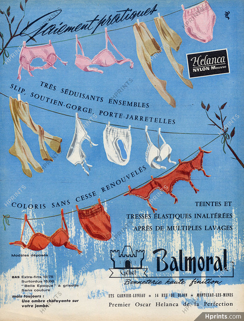 Balmoral (Fabric) 1960 Bra, Lingerie, Stockings Hosiery, Helanca
