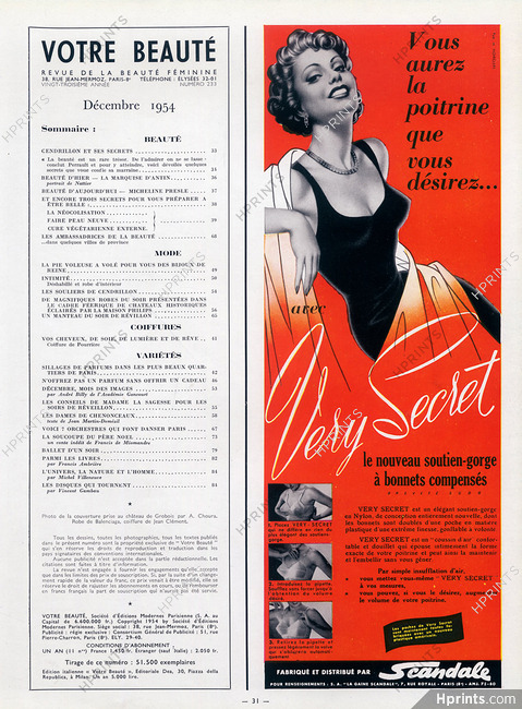 Scandale (Lingerie) 1954 Bra