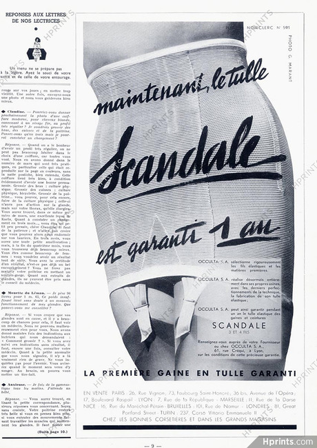 Scandale (Lingerie) 1938 Girdle, Photo G. Marant