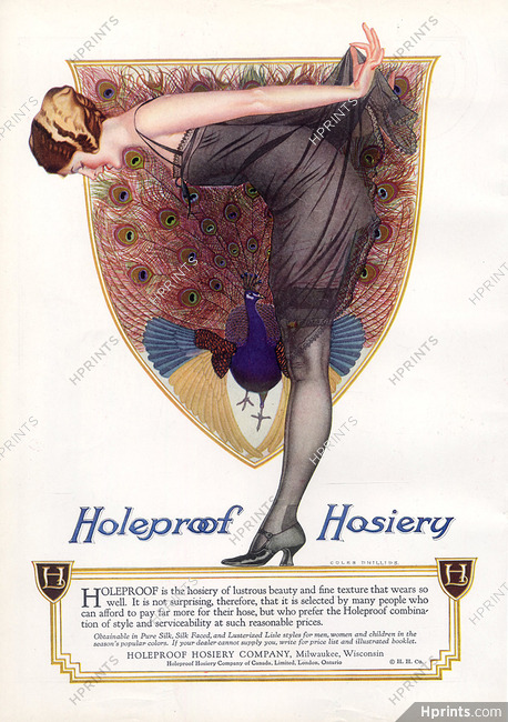 Holeproof (Stockings Hosiery) 1922 Babydoll, Negligee, Peacock